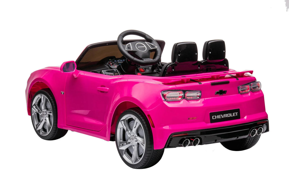 12V Chevrolet Camaro 2SS Kids Ride On One Seater Electric Car with Leather Seat, Rubber Tires and RC
