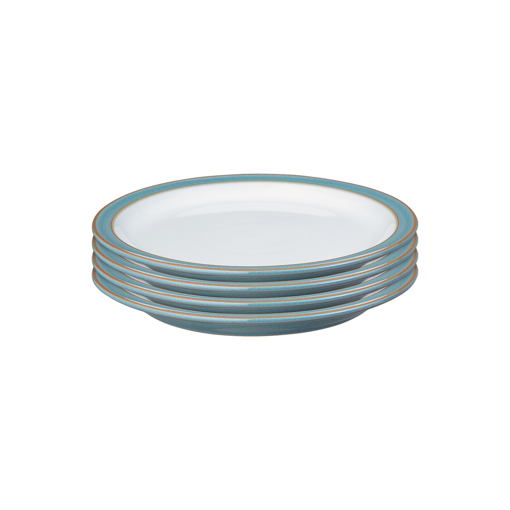 Azure Rimmed Medium Plates - Set Of 4