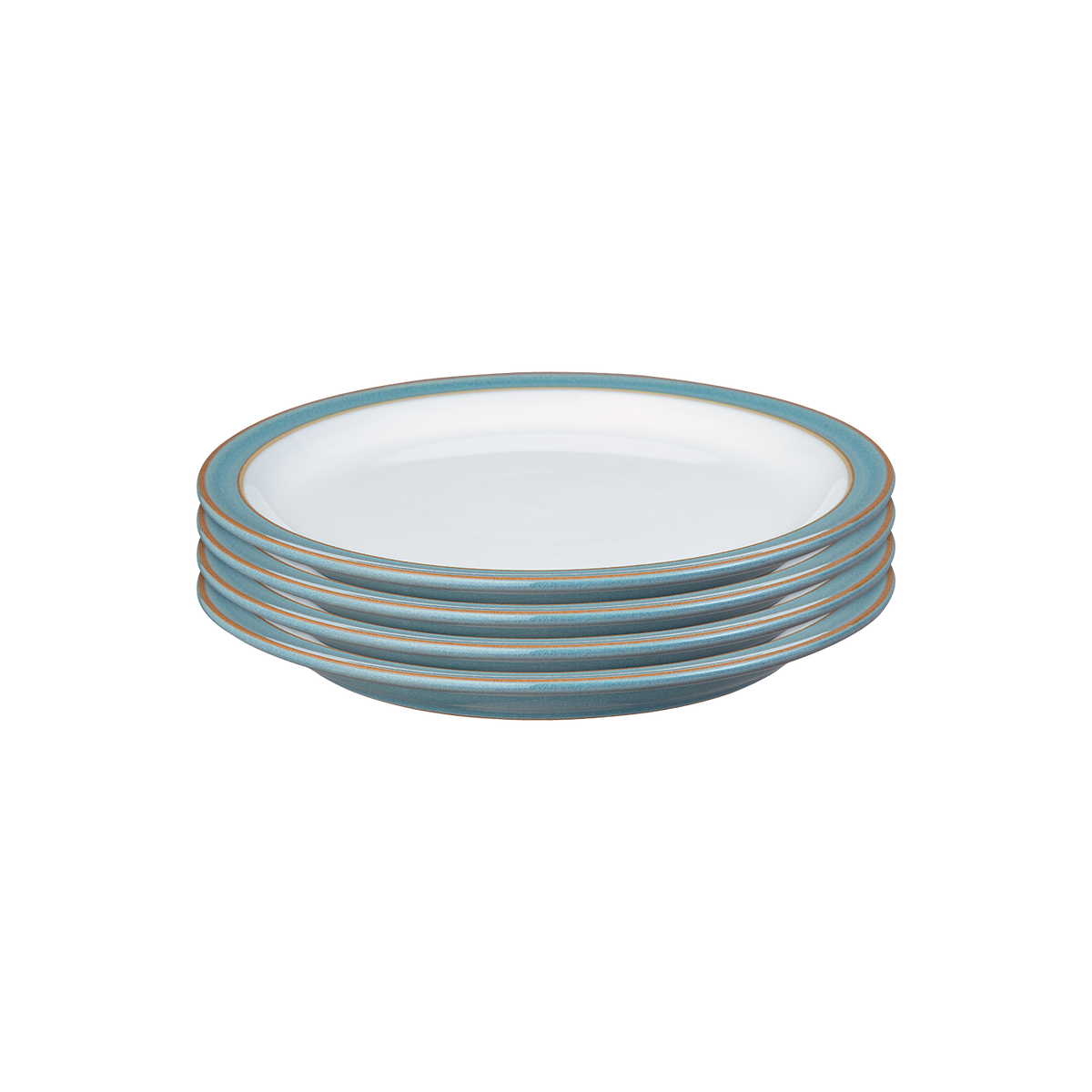 Azure Rimmed Medium Plates - Set Of 4
