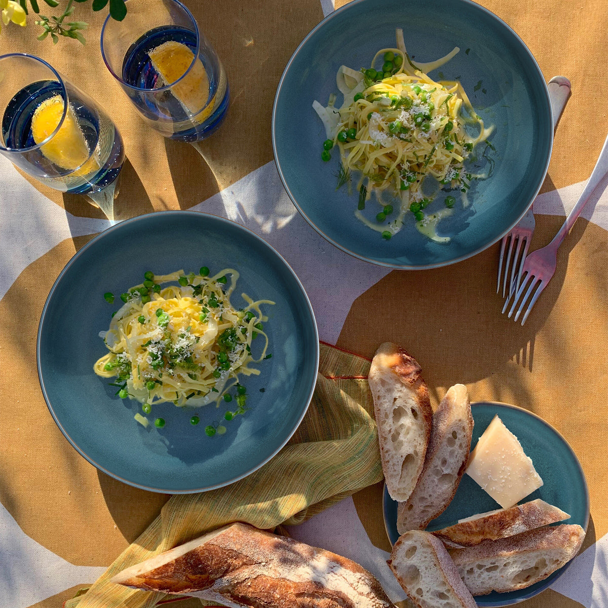 Azure Coupe Pasta Bowls - Set Of 4