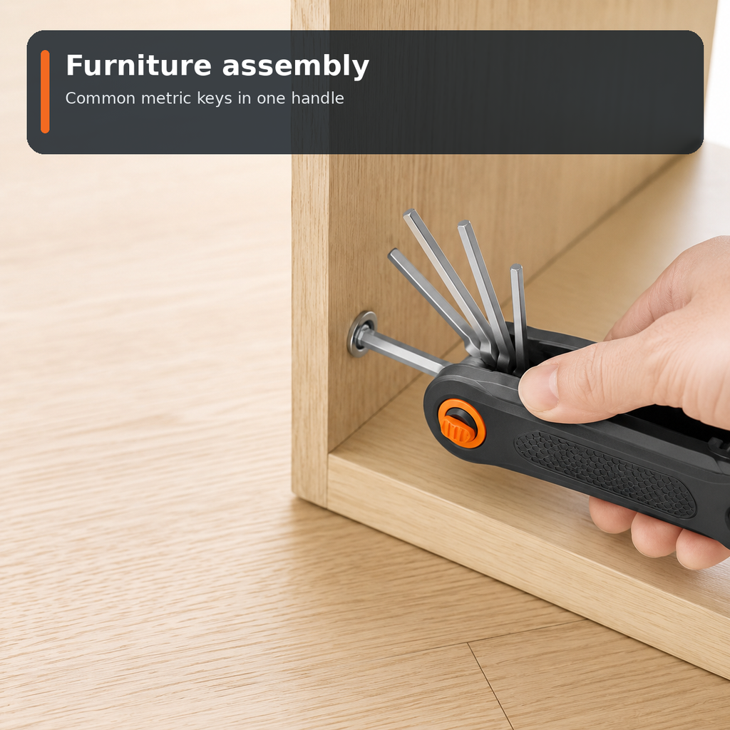 Folding Hex Key Set with Locking Pivot