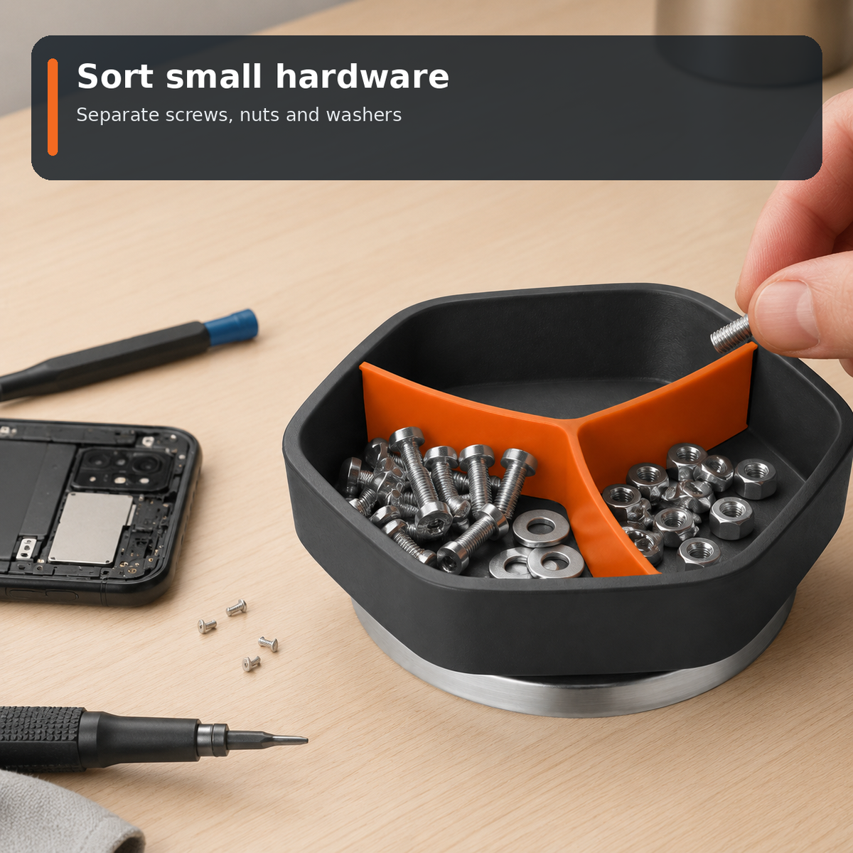 Magnetic Divided Parts Tray