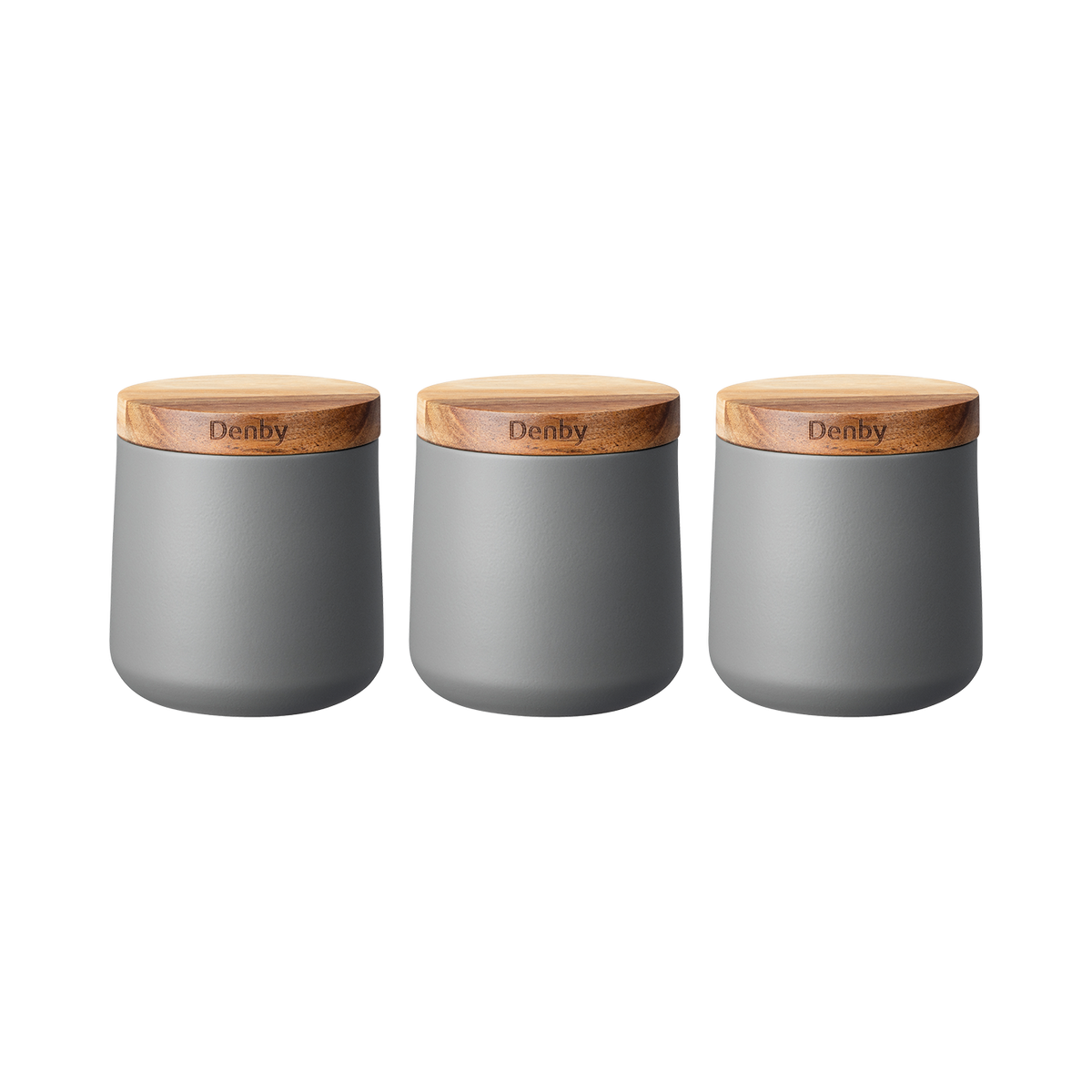 Denby Set Of 3 Grey Storage Canisters