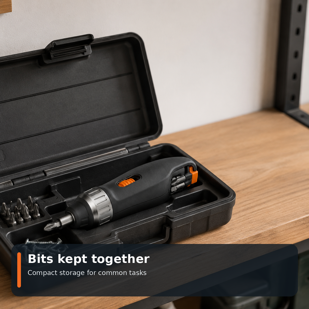 Compact Ratcheting Screwdriver with Bit Storage