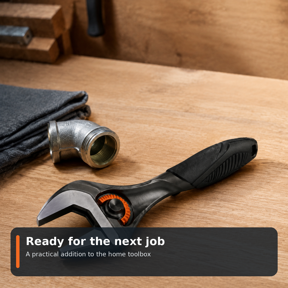 Wide-Jaw Adjustable Wrench with Comfort Grip