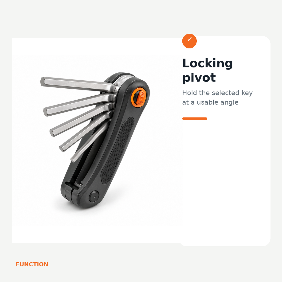 Folding Hex Key Set with Locking Pivot