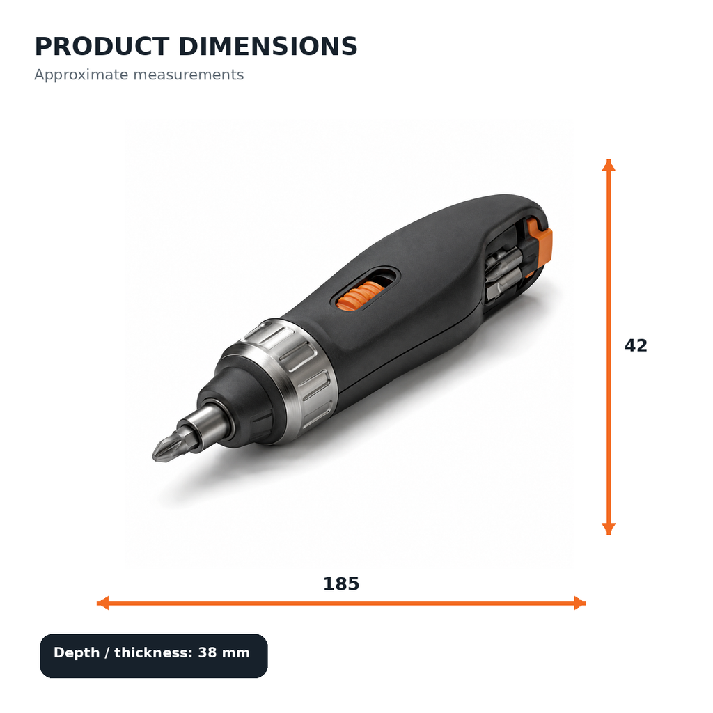 Compact Ratcheting Screwdriver with Bit Storage