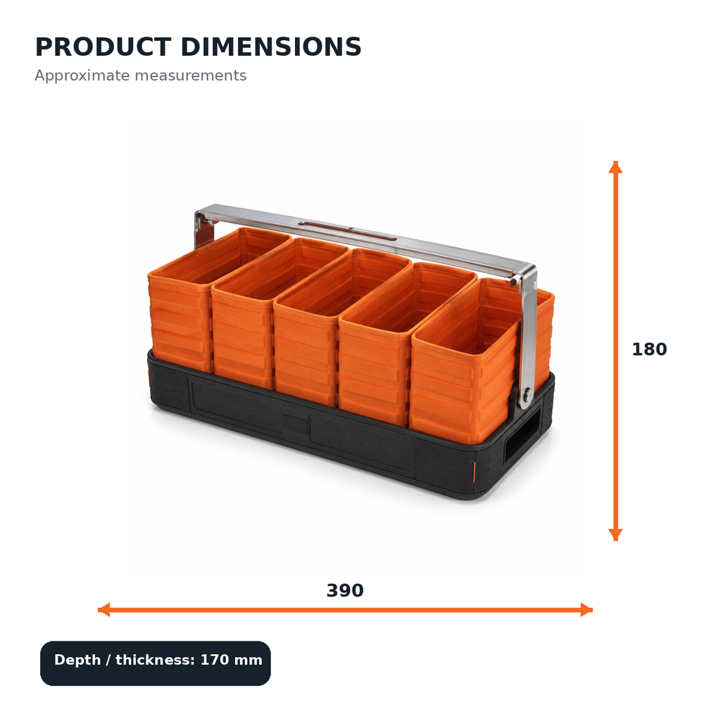 Foldable Five-Bin Parts Organiser