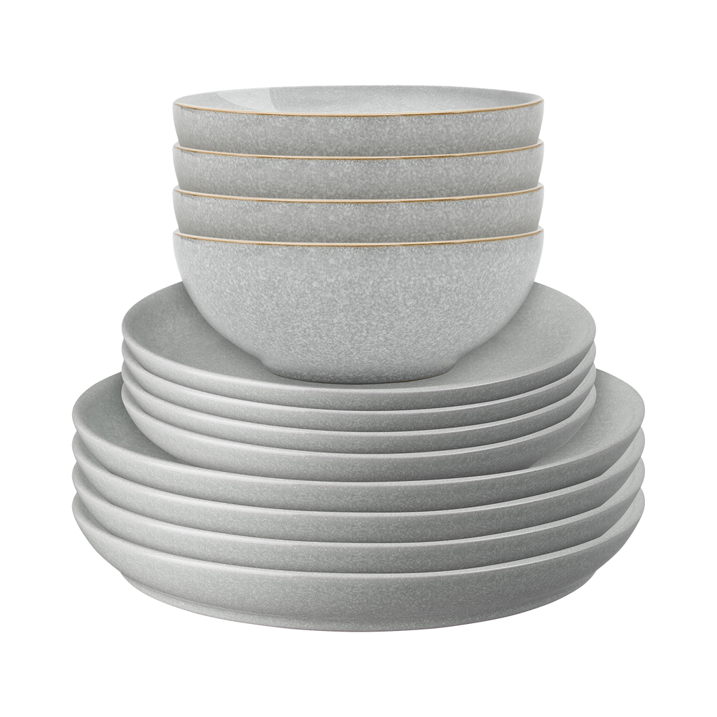 Elements Light Grey Coupe 12 Piece Dinner Set
