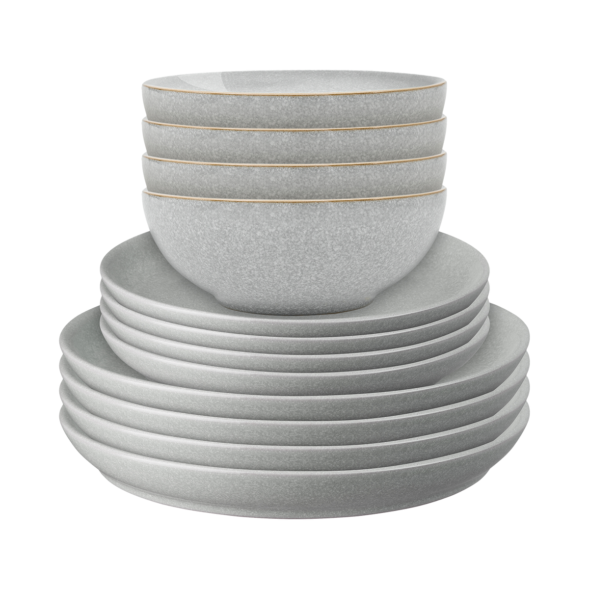 Elements Light Grey Coupe 12 Piece Dinner Set
