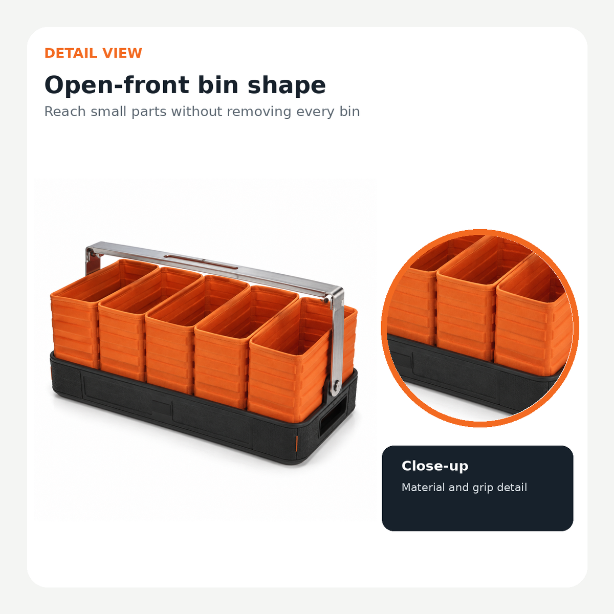 Foldable Five-Bin Parts Organiser
