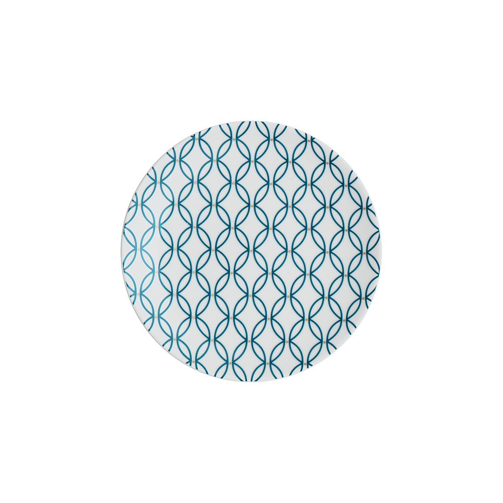Modern Deco Small Plate Blue Accent