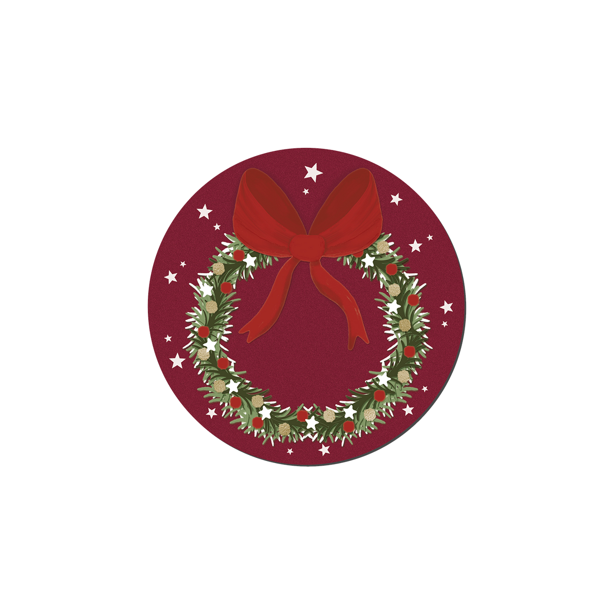 Denby Joy Wreath Round Set Of 6 Coasters