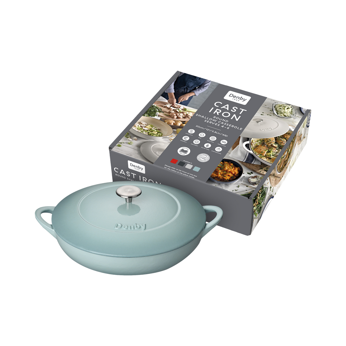 Denby Pavilion Cast Iron 30Cm Shallow Casserole