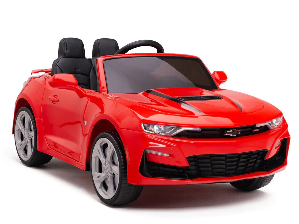 12V Chevrolet Camaro 2SS Kids Ride On One Seater Electric Car with Leather Seat, Rubber Tires and RC