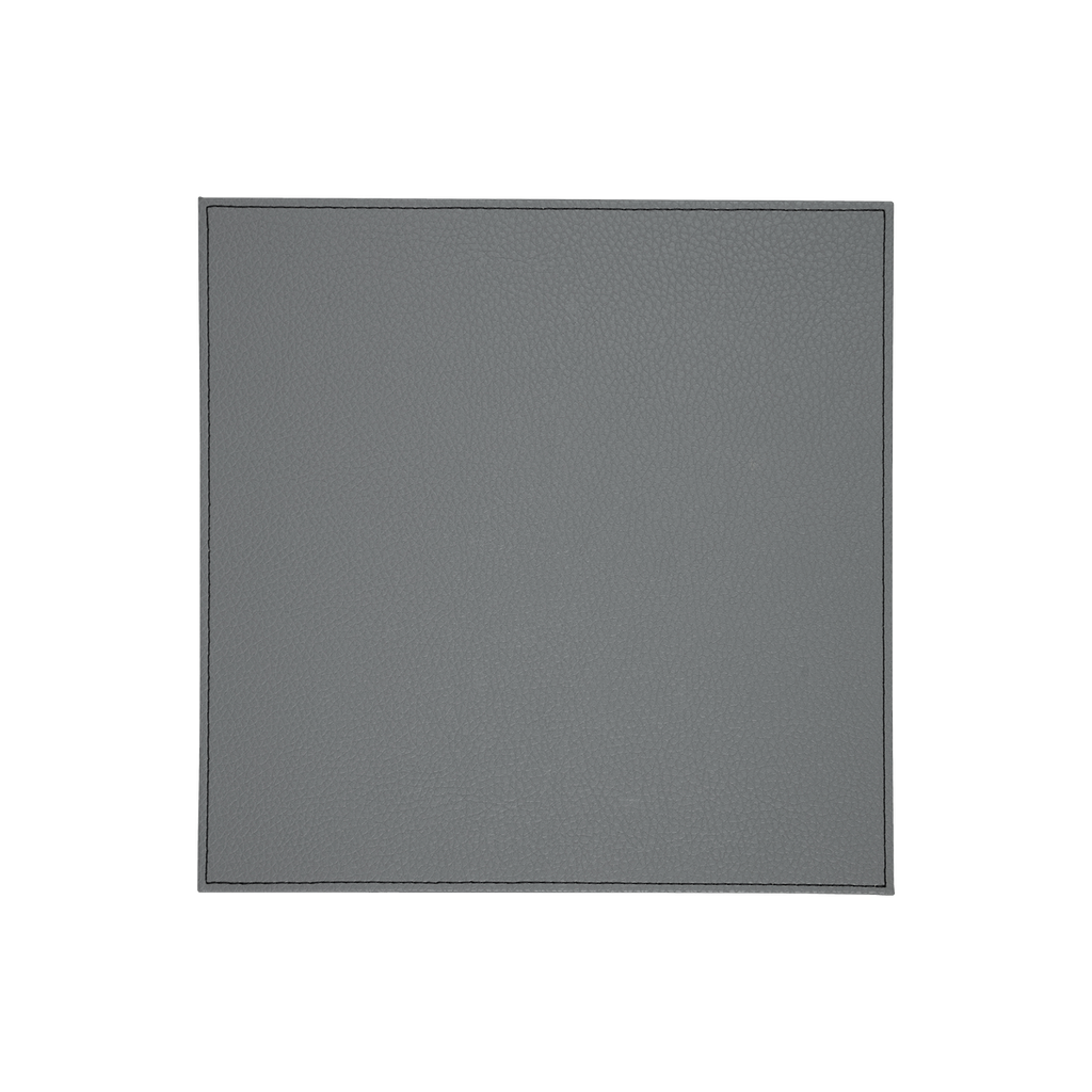 Black Grey Reversable Faux Leather Placemats - Set Of 4