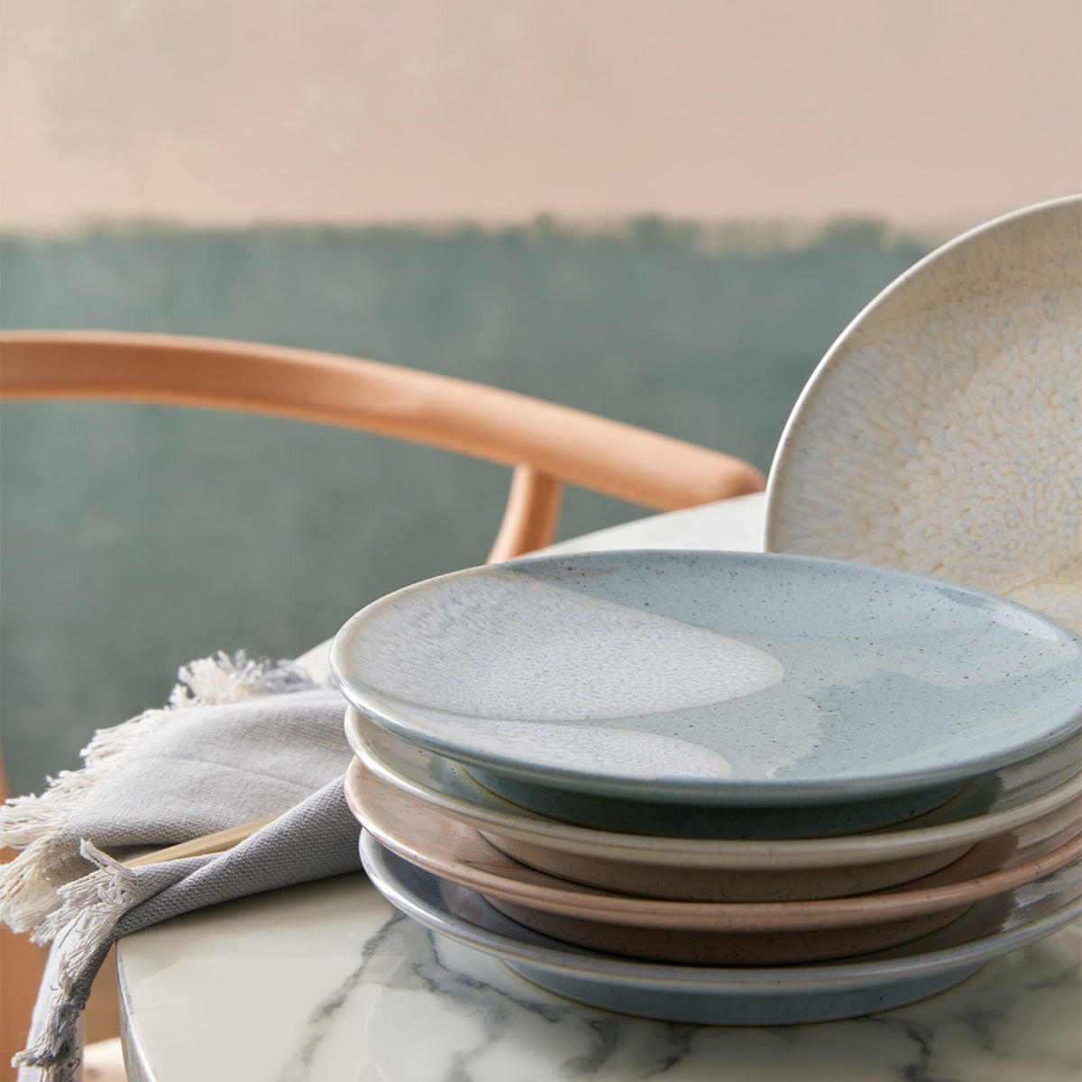 Kiln Pastels Accent Small Plates - Set Of 4