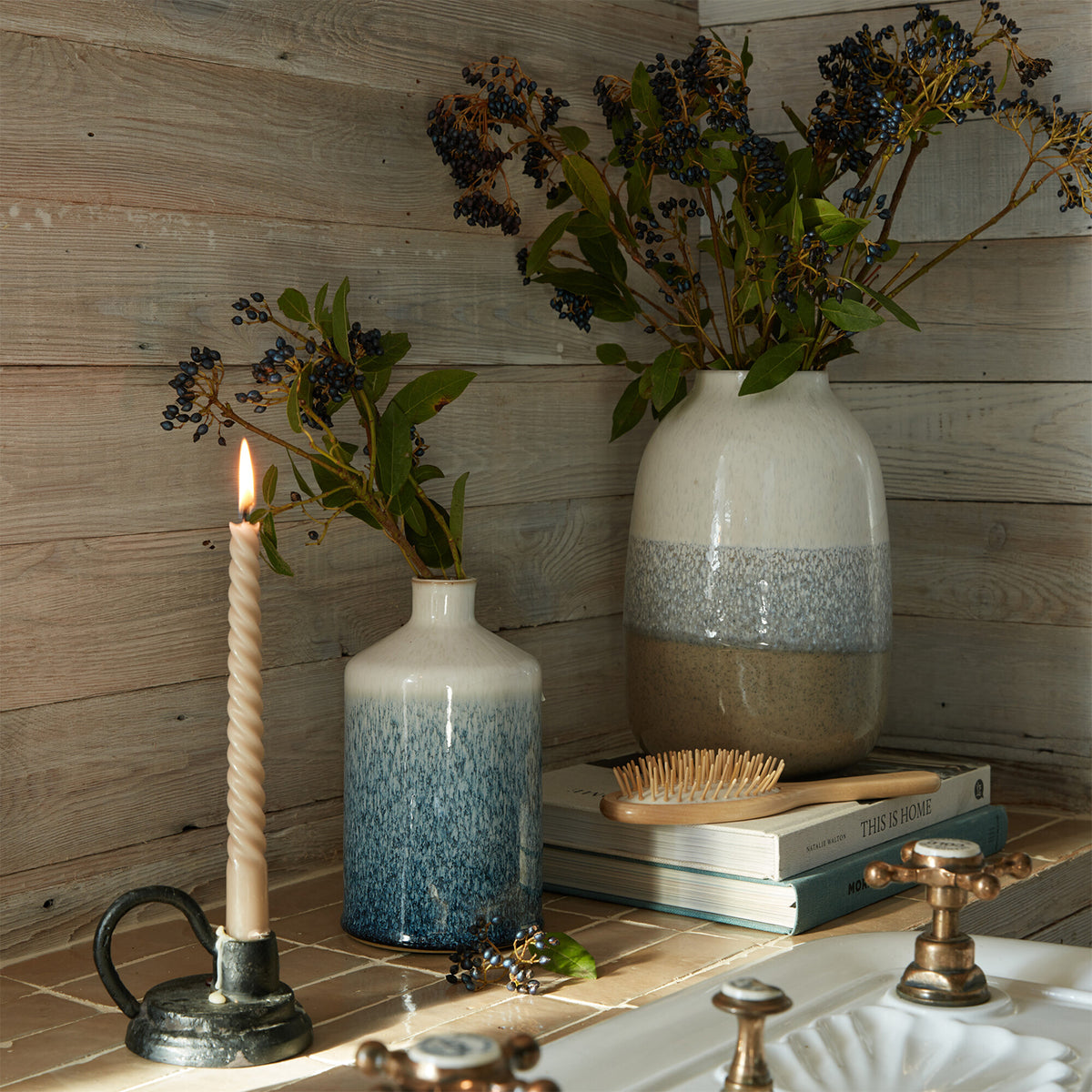 Kiln Blue Large Bottle Vase