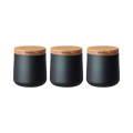 Denby Set Of 3 Black Storage Canisters