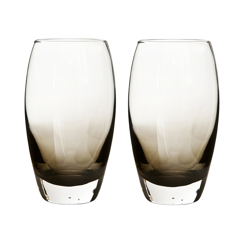 Contemporary Smoked Grey Large Tumblers - Set Of 2