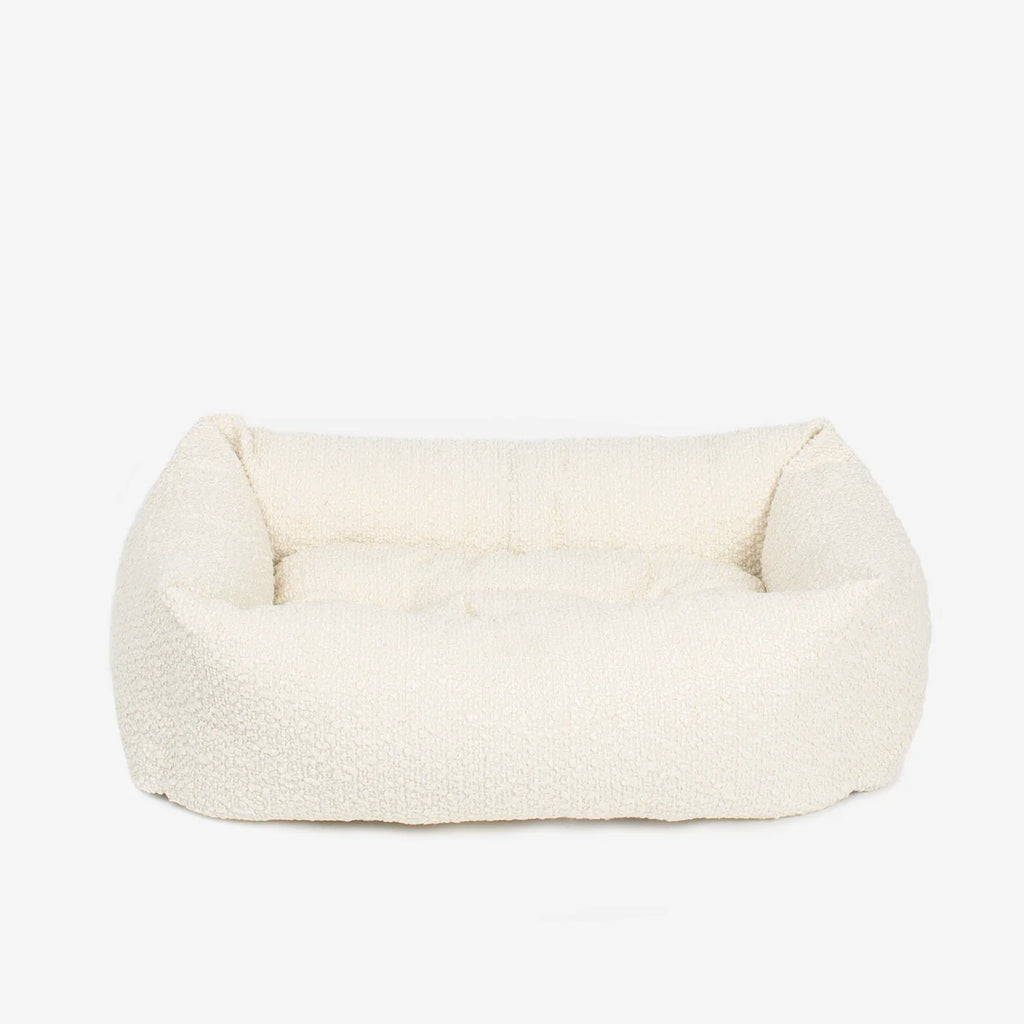 Cozy & Calming Puppy Cage Bed In Ivory Boucl