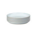 White Speckle Coupe Medium Plates - Set Of 4