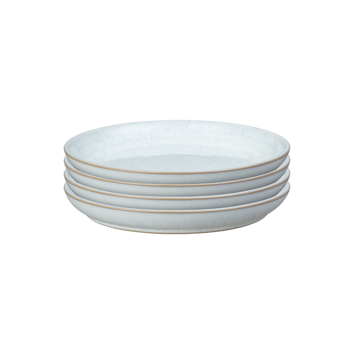 White Speckle Coupe Medium Plates - Set Of 4