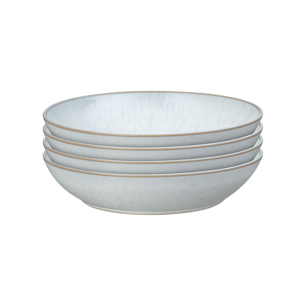 White Speckle Pasta Bowls - Set Of 4