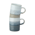 Kiln Accents Ridged Mugs (Taupe & Slate) - Set Of 2