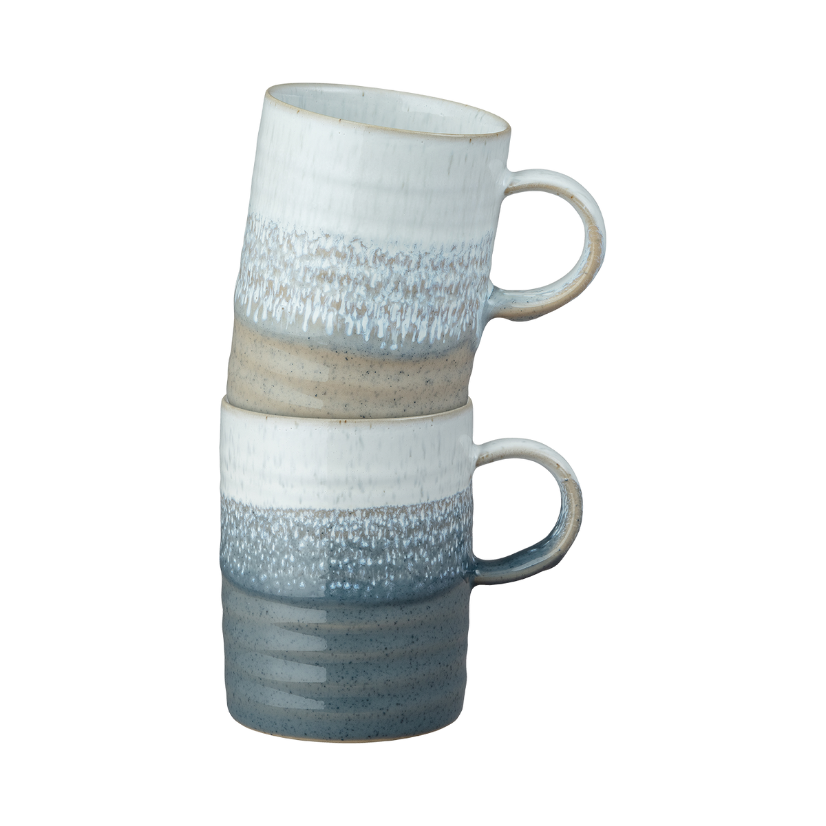 Kiln Accents Ridged Mugs (Taupe & Slate) - Set Of 2