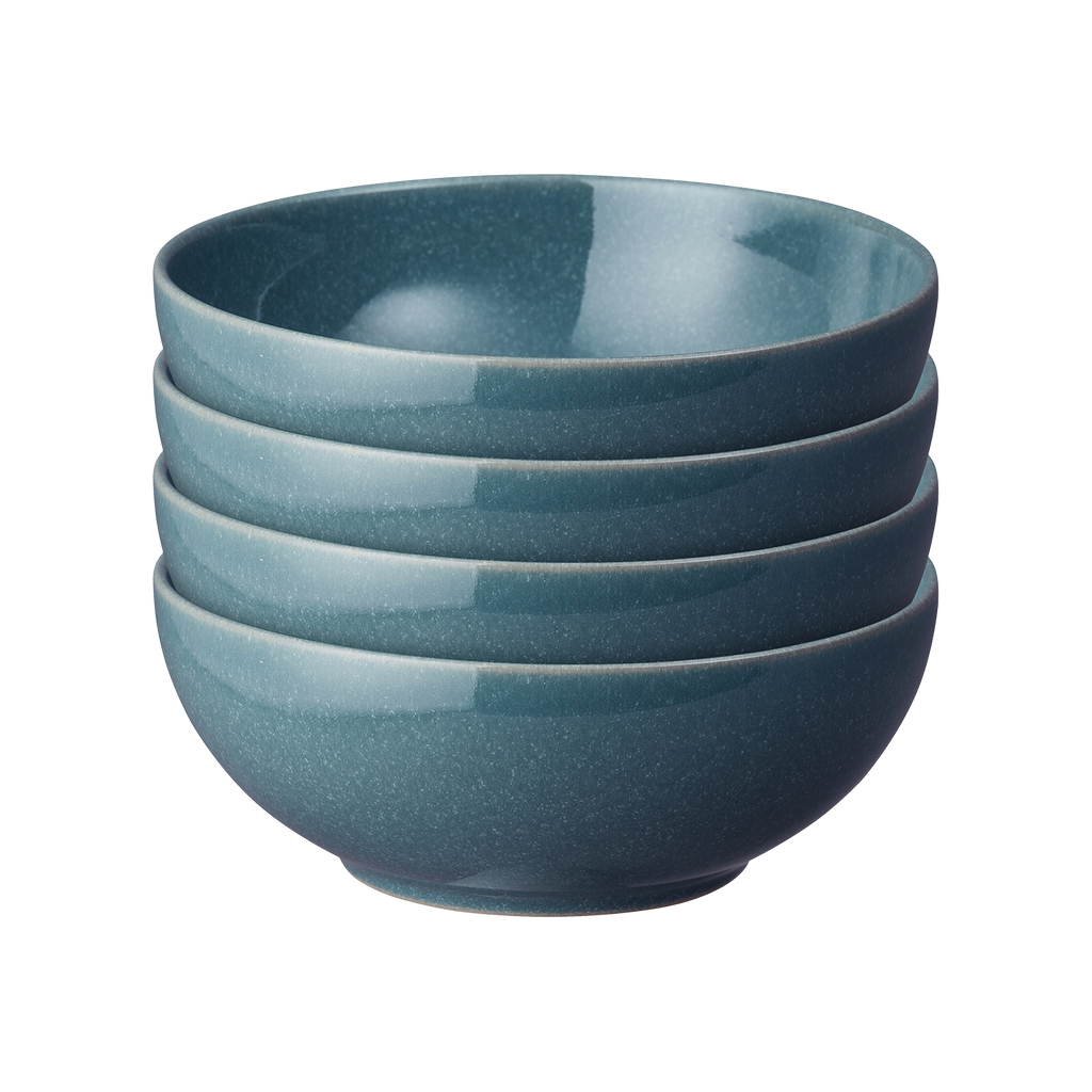 Elements Jade Dark Green Coupe Cereal Bowls - Set Of 4