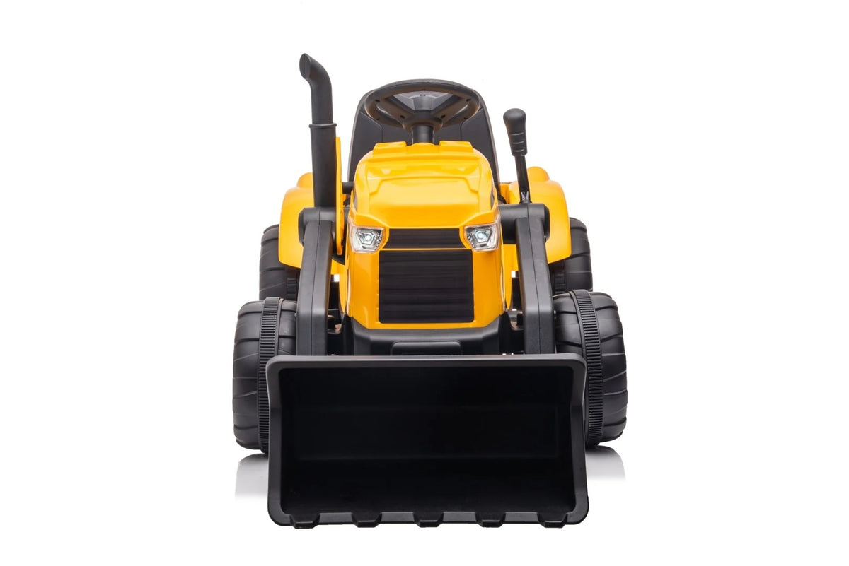 2026 12V Excavator Tractor Trailer Kids Ride On One Seater Electric Truck with RC and Wagon