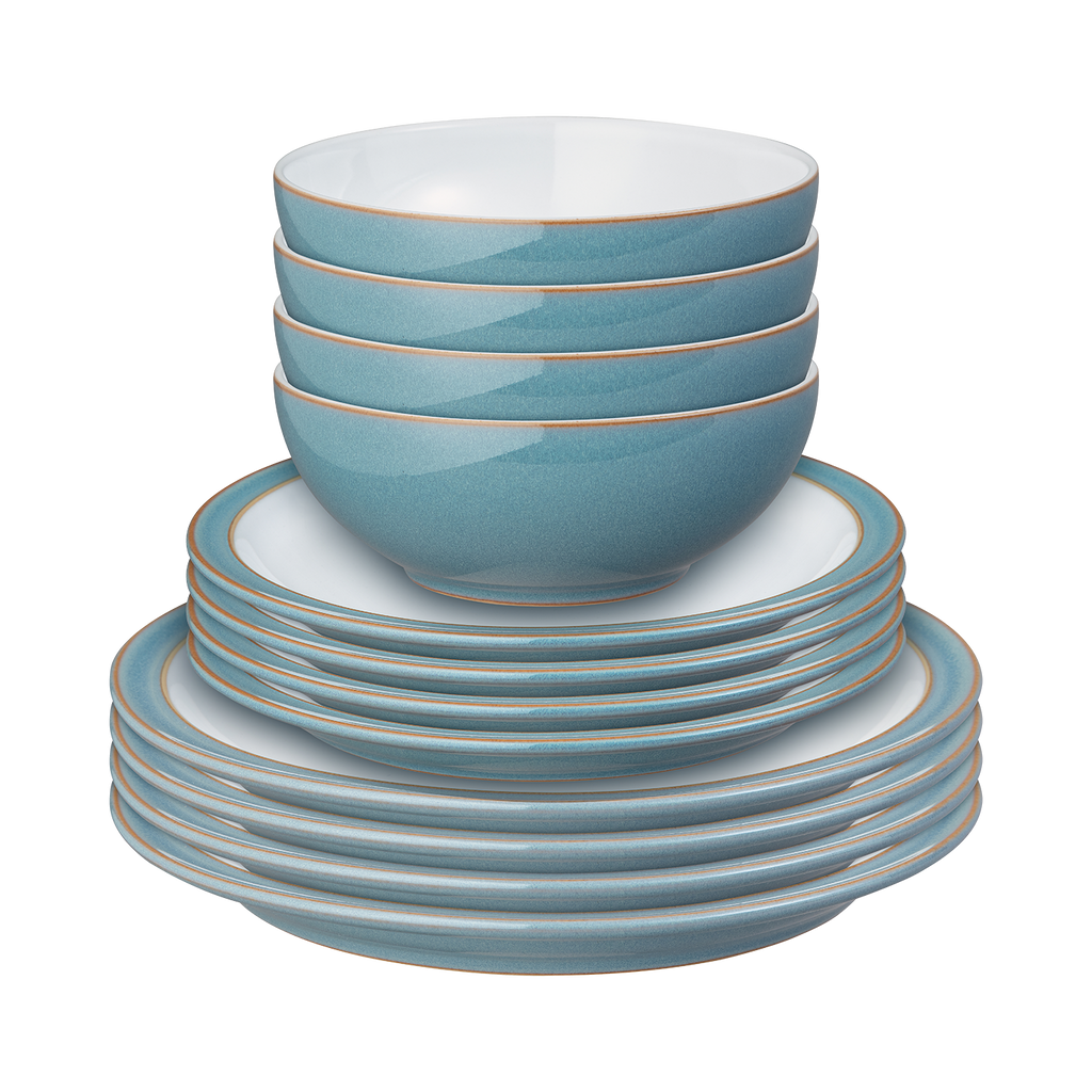 Azure Rimmed 12 Piece Dinner Set