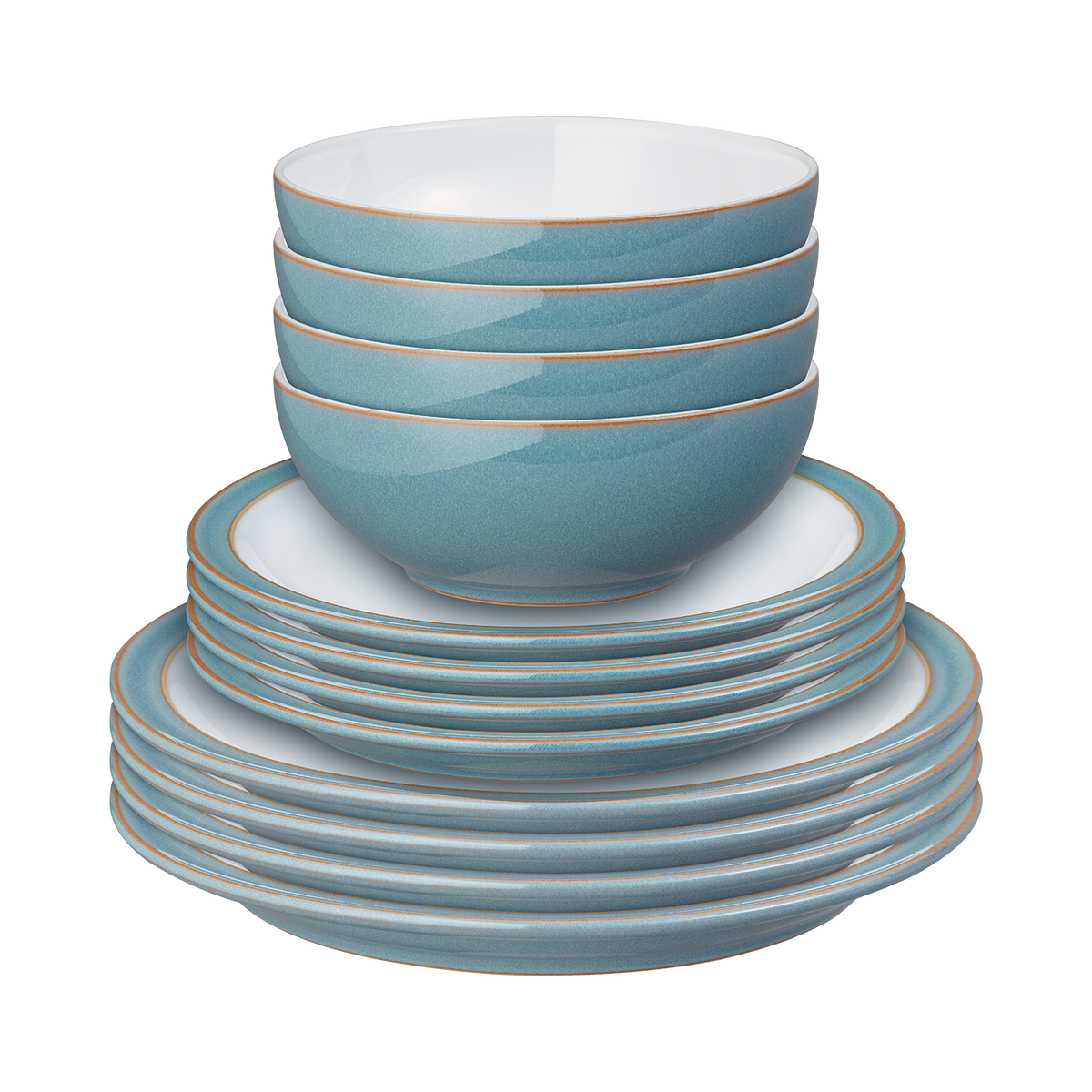 Azure Rimmed 12 Piece Dinner Set