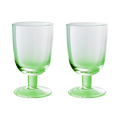 Casual Glass Green Goblets - Set Of 2