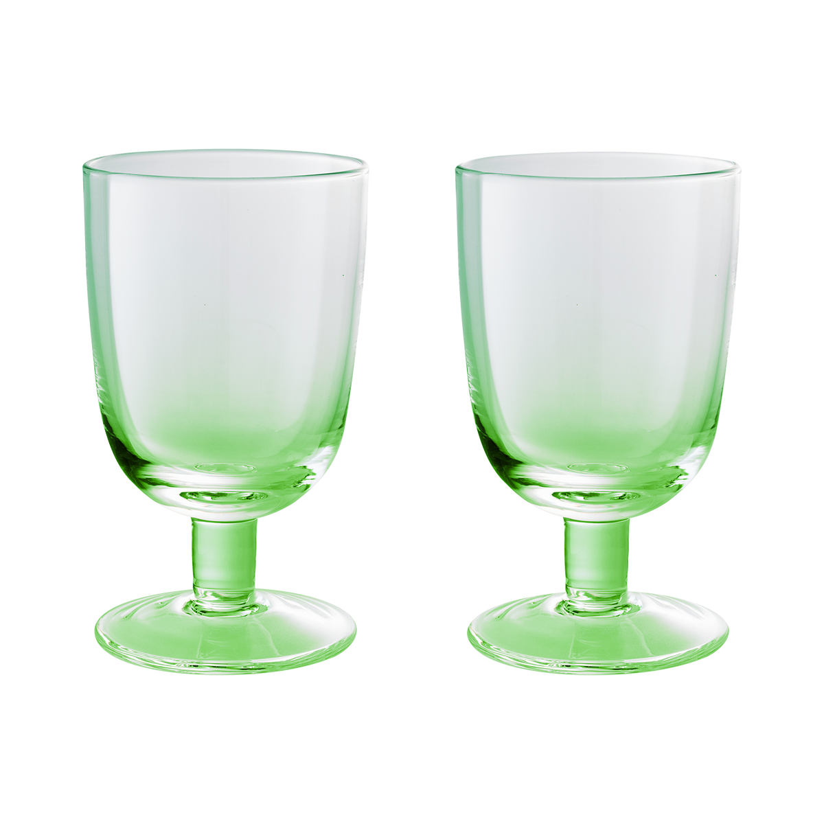 Casual Glass Green Goblets - Set Of 2