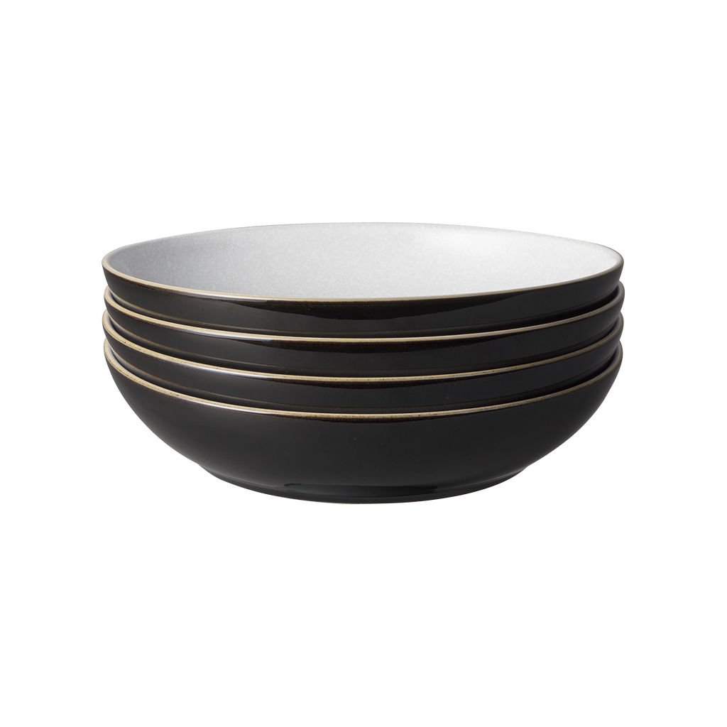 Elements Black Pasta Bowls - Set Of 4