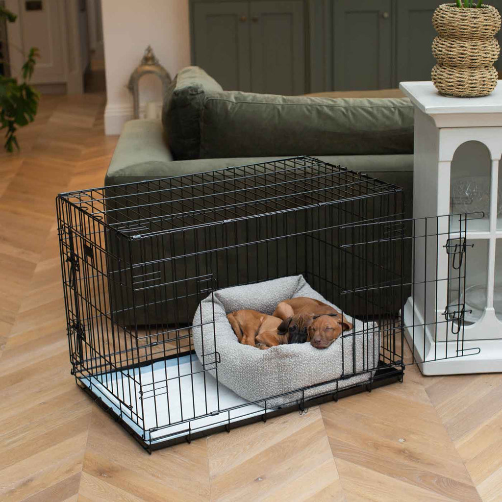 Cozy & Calming Puppy Cage Bed In Mink Boucl