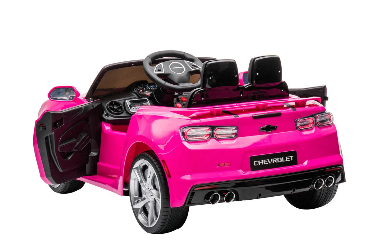 12V Chevrolet Camaro 2SS Kids Ride On One Seater Electric Car with Leather Seat, Rubber Tires and RC