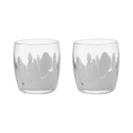 Contemporary Marbled White Small Tumblers - Set Of 2