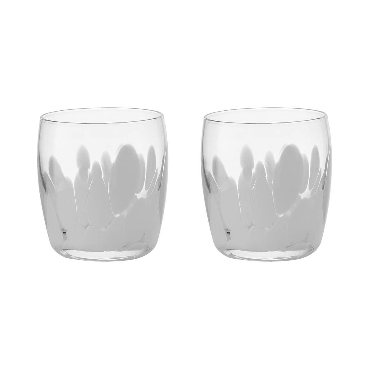 Contemporary Marbled White Small Tumblers - Set Of 2