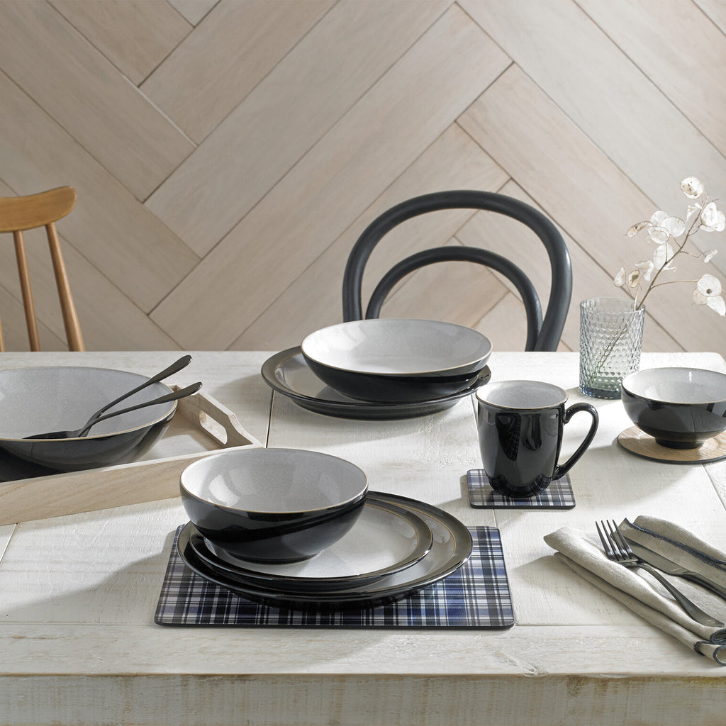 Elements Black 4 Piece Dinner Plate Set