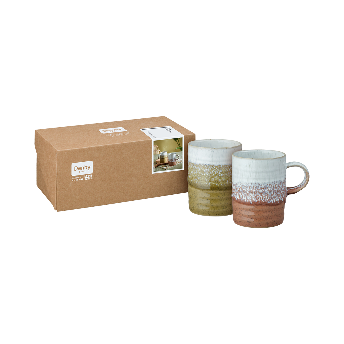 Kiln Accents Ridged Mugs (Ochre & Rust) - Set Of 2