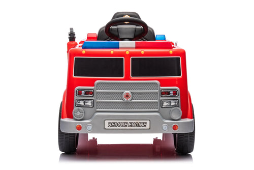 2026 12V Kids Fire Truck Electric Ride On One Seater with Leather Seat and RC