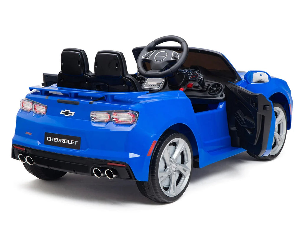 12V Chevrolet Camaro 2SS Kids Ride On One Seater Electric Car with Leather Seat, Rubber Tires and RC