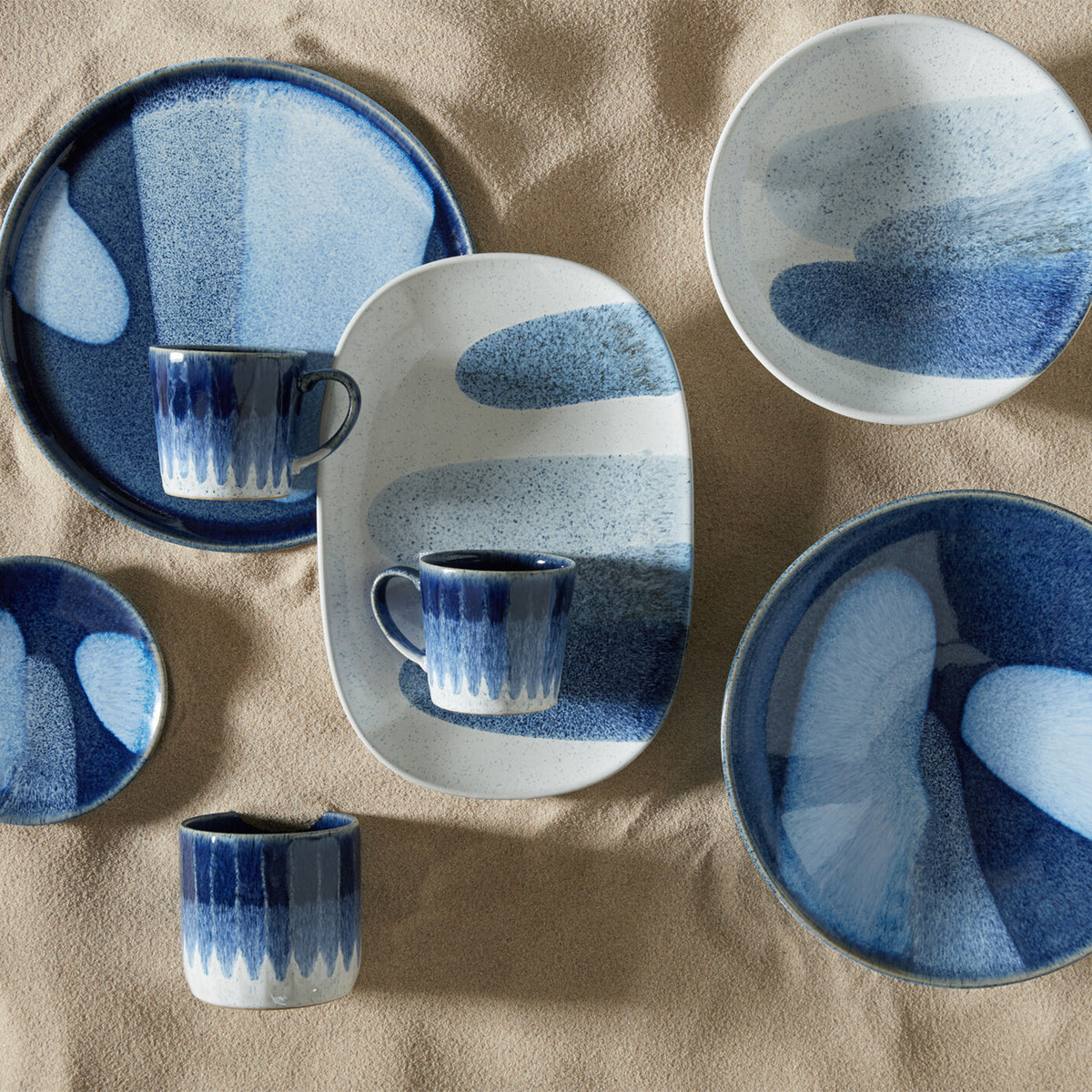 Studio Blue Accent Mugs - Set Of 2