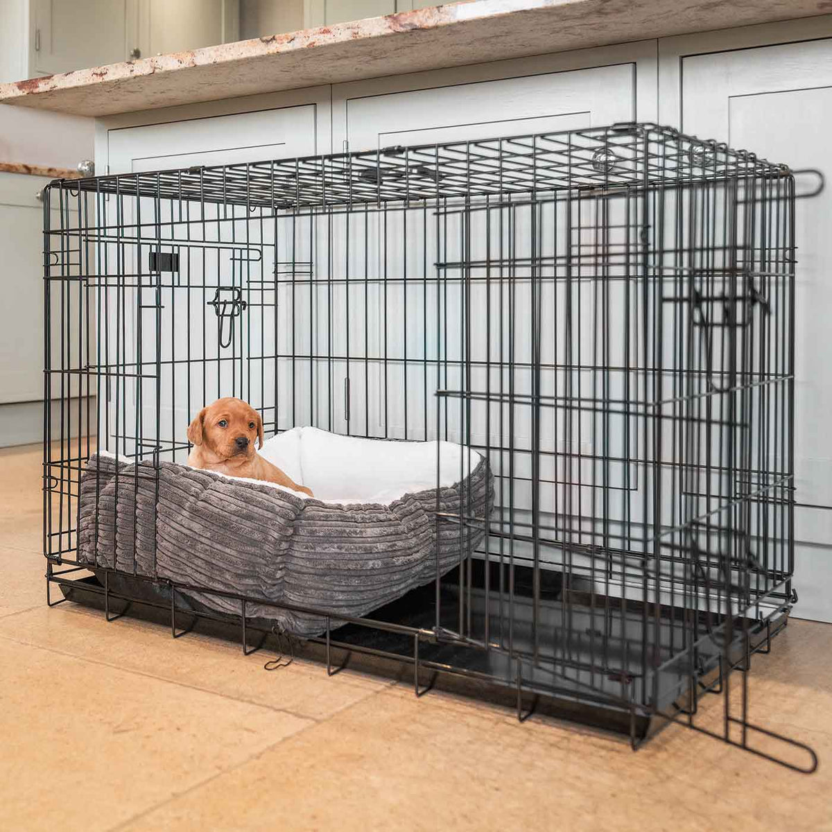Cozy & Calming Puppy Cage Bed in Essentials Plush