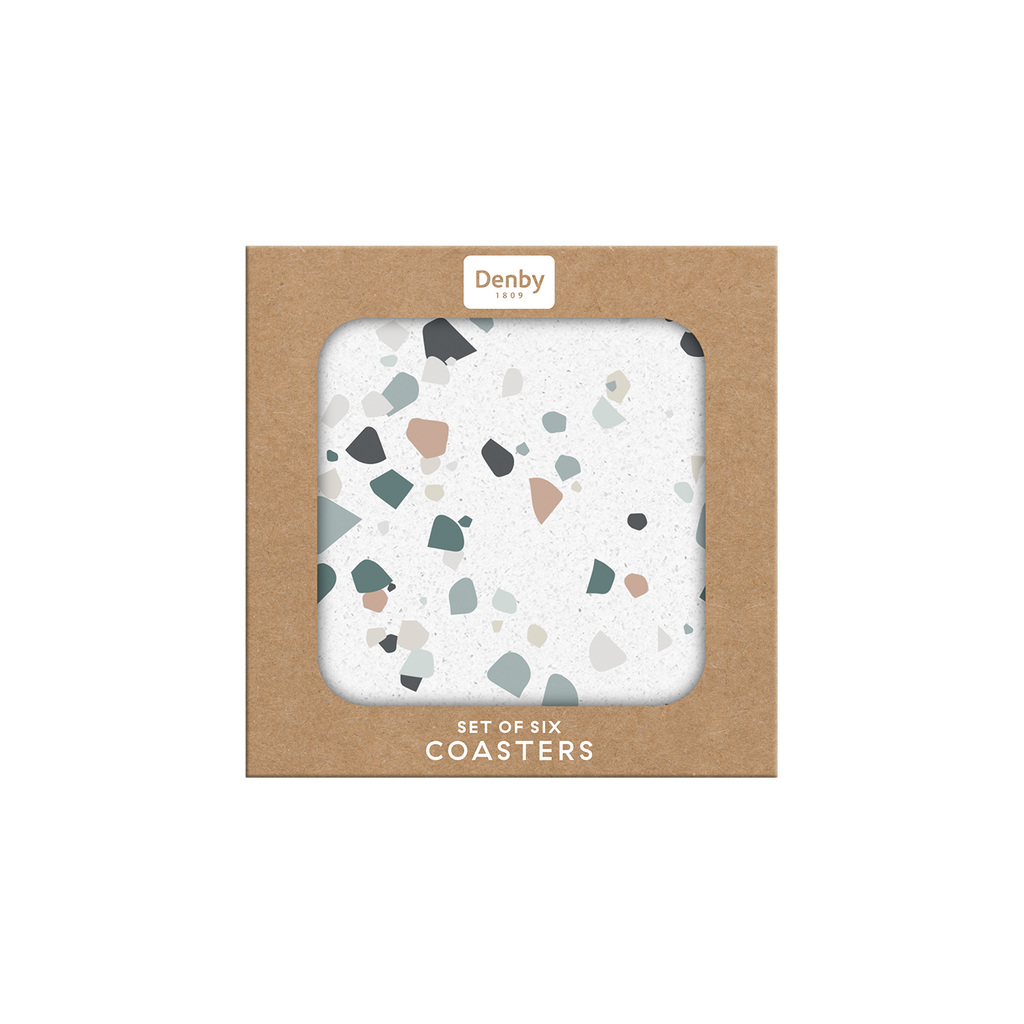Elements Terrazzo Effect Neutrals Coasters - Set Of 6