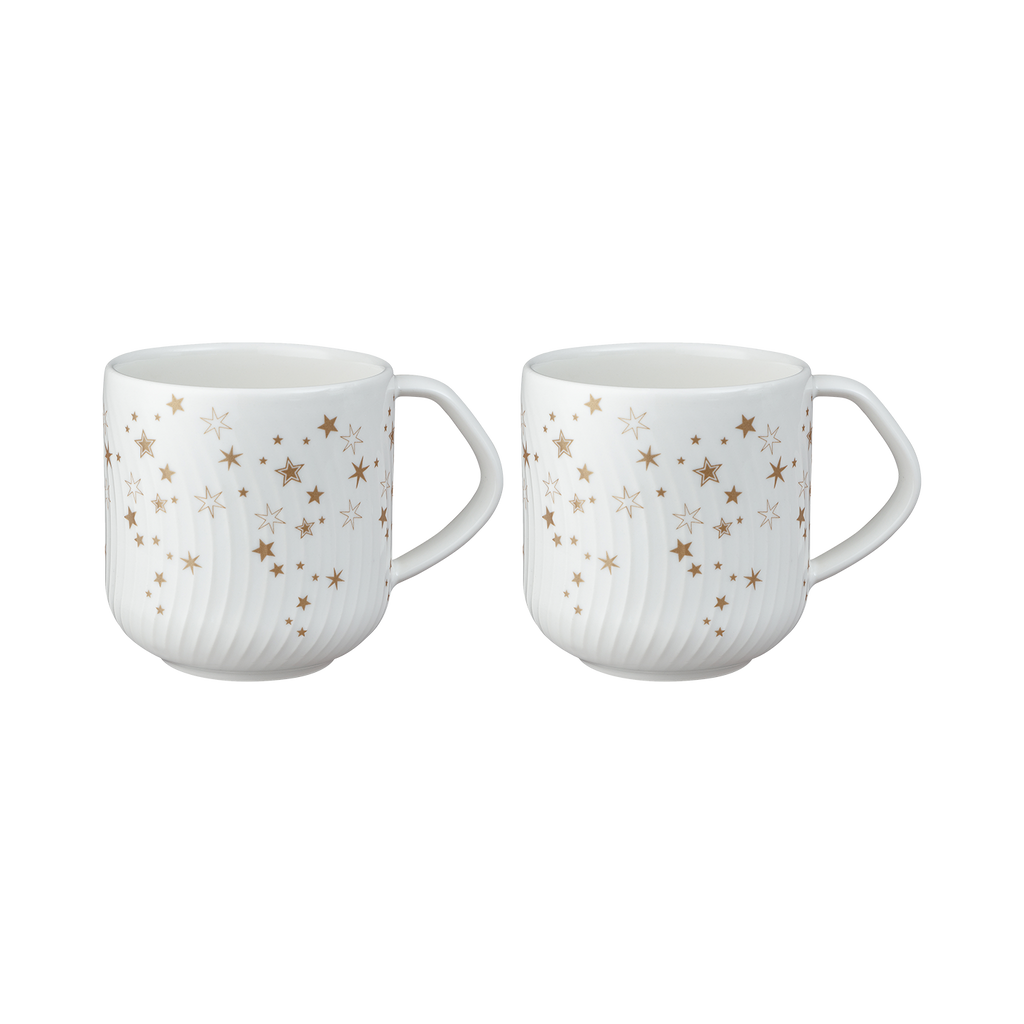 Arc White Stars Large Mugs - Set Of 2