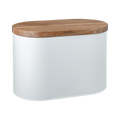 Denby White Bread Bin With Acacia Lid